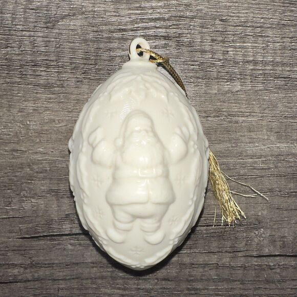 Lenox 1995 Annual Christmas Ornament Egg Shaped‎ Santa Ball Ornament No Box - Picture 5 of 10